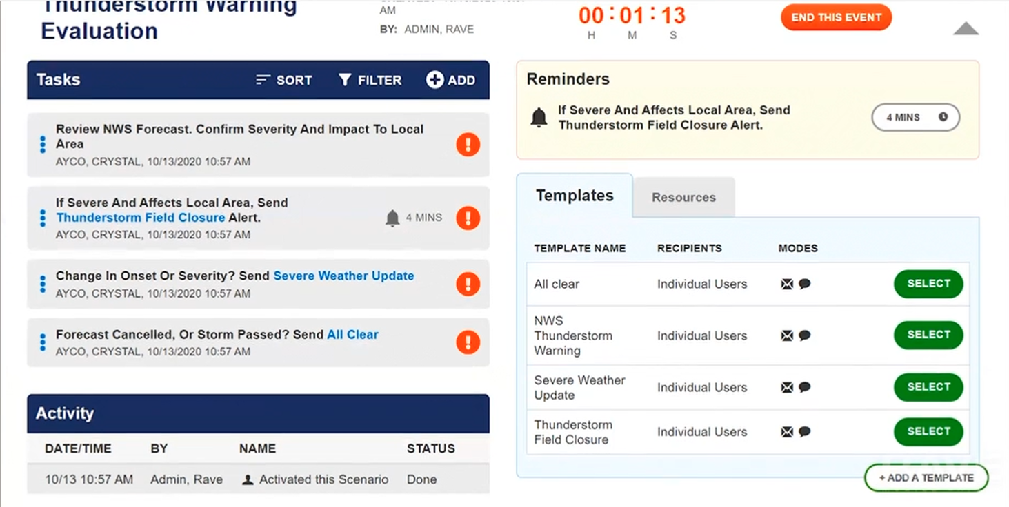 screenshot of Rave Collaborate